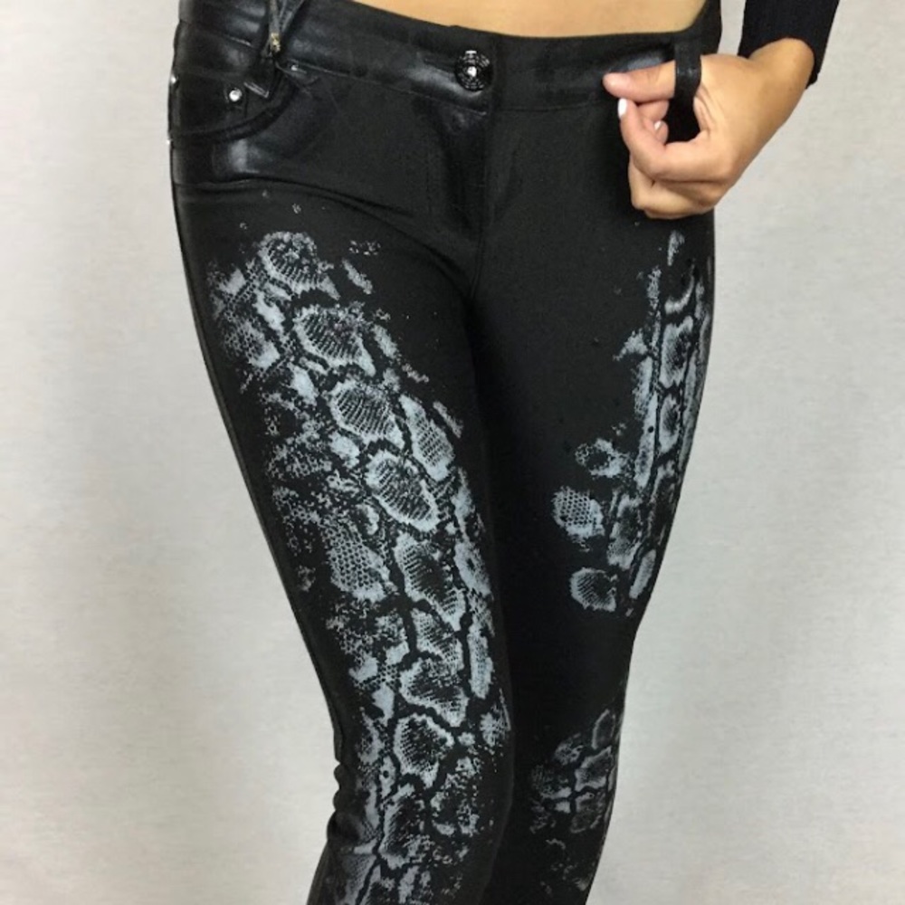 Fancy Turkish Women’s Jeans Summer Rose Stretch Slim Fit low rise Black Silver